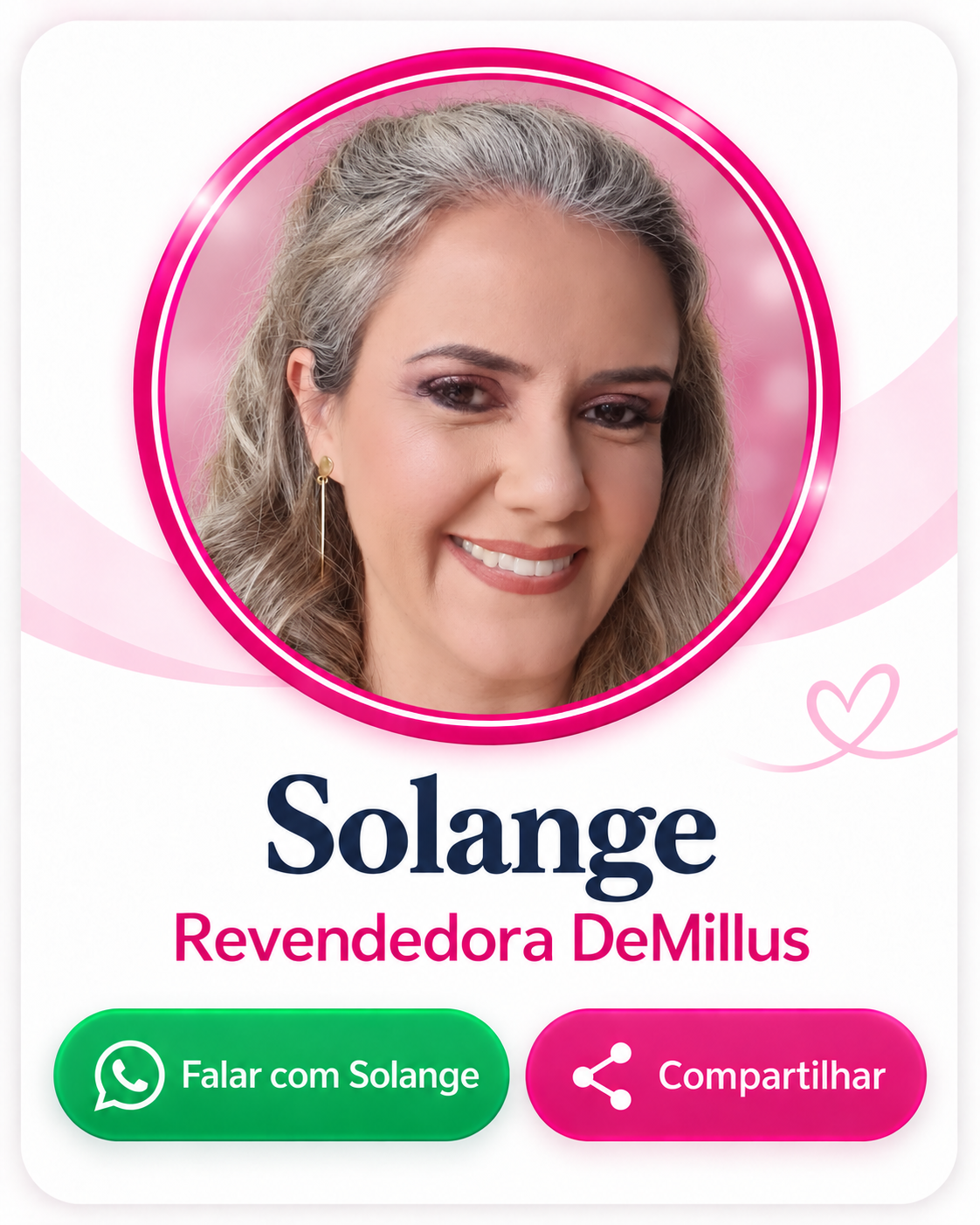 Cartão de Solange, revendedora DeMillus