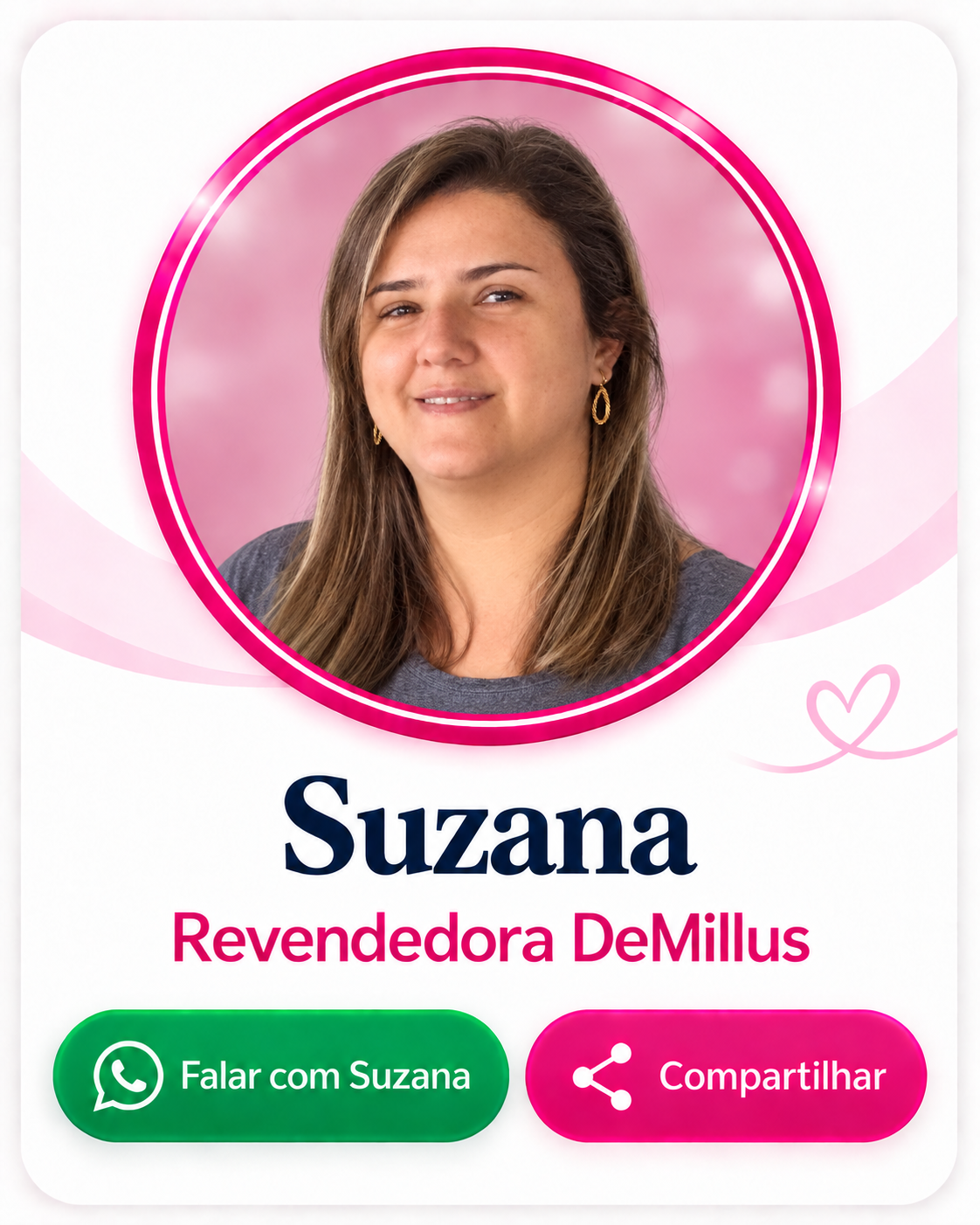 Cartão de Suzana, revendedora DeMillus